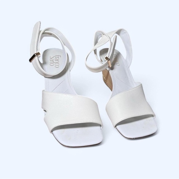 Franco Sarto Samina White Leather Wedge Sandals - Picture 4 of 8